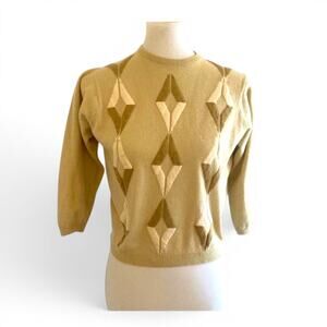 Rare 1970s Vintage Diamond Sweater, Small